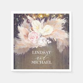 パンパスグラスアンスリウムトロピカルナ素朴プキン スタンダードカクテルナプキン