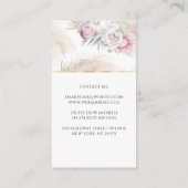 パンパスグラスアンドキングプロテアフラワーエキゾチッエレガントク 名刺 (裏面)