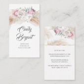 パンパスグラスアンドキングプロテアフラワーエキゾチッエレガントク 名刺 (正面/裏面)