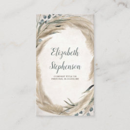 パンパスグラスアンドグリーンリーボホヴィンテージ 名刺