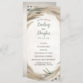 パンパスグラスアンドグリーンリーボホ結婚式 プログラム (正面/裏面)