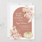 パンパスグラスアンドパンプキン誕生日 招待状 (正面)