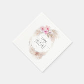 パンパスグラスアンドピンクオーキッズトロピカル スタンダードカクテルナプキン (角)