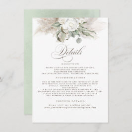 パンパスグラスアースシェードフローラ結婚ズ詳細 エンクロージャーカード