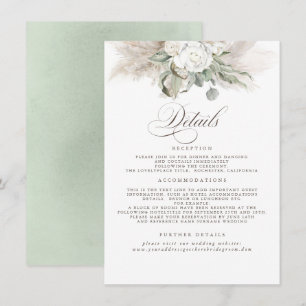 パンパスグラスアースシェードフローラ結婚ズ詳細 エンクロージャーカード