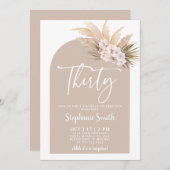 パンパスグラスアーチサーティ誕生日招待状 招待状 (正面/裏面)