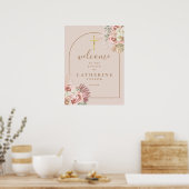 パンパスグラスアーチバプティスウェルカムサイン ポスター (キッチン)