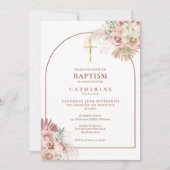 パンパスグラスアーチバプテスマ《キリスト教》洗礼式や命名式招待状 招待状 (正面)