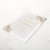 パンパスグラスアーチファースト聖体 箔招待状 (回転した状態)