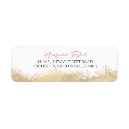 パンパスグラスウォーターカラーエキゾチック ラベル (正面)