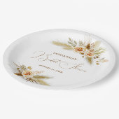 パンパスグラスウォーターカラーボホエレガントブライダルシャワー ペーパープレート (アングル)