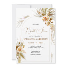 パンパスグラスウォーターカラーボホエレガントブライダルシャワー