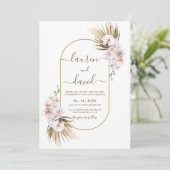 パンパスグラスエレガントウェディング招待状 招待状 (スタンド正面)