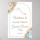 パンパスグラスエレガントジェンダーがウェルカムサインを明らかにする ポスター (正面)