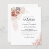 パンパスグラスエレガントブライダルシャワー招待 (正面/裏面)