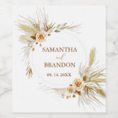 パンパスグラスエレガントボホ結婚トロピカル ワインラベル (シングルラベル)