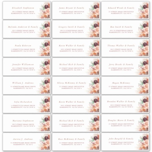 パンパスグラスオレンジパーディアルゲスト住所 シール (正面)