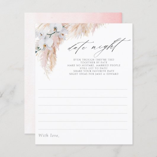 パンパスグラスオーキズブライダルシャワーデイトナイトアイディア (正面/裏面)