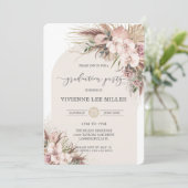 パンパスグラスオーキッドフローラアーチ写真卒業 招待状 (スタンド正面)