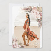 パンパスグラスオーキッドフローラアーチ赤ちゃんシャワー写真 招待状 (裏面)