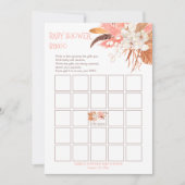 パンパスグラスオーキッド開花ベビーシャワービンゴカード 招待状 (正面)