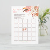 パンパスグラスオーキッド開花ベビーシャワービンゴカード 招待状 (スタンド正面)