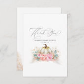 パンパスグラスカボチャ赤ちゃんシャワーありがとう サンキューカード (正面/裏面)