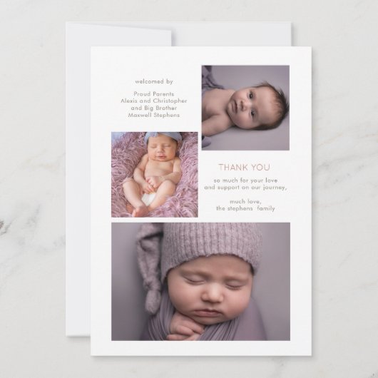 パンパスグラスガール4フォトコラージュ誕生 案内状 (裏面)