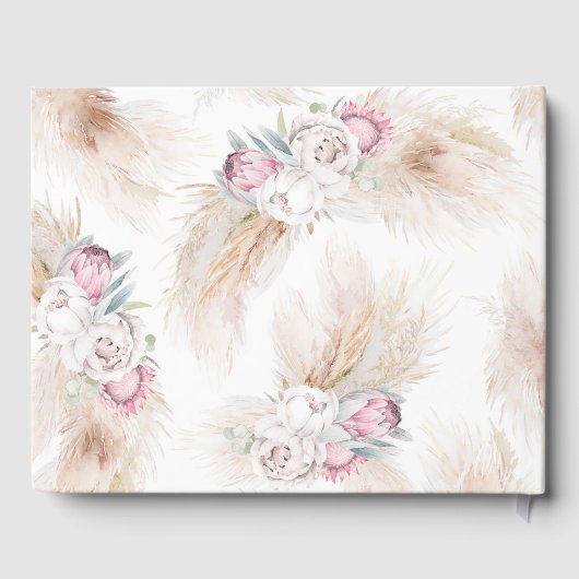 パンパスグラスキングプロテア結婚フローラ ゲストブック (裏面)