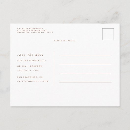 パンパスグラスクリームフラワーエキゾチック保存日付 案内ポストカード (裏面)