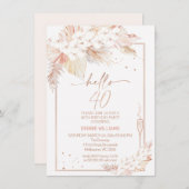 パンパスグラスグラスハロー40誕生日招待状 招待状 (正面/裏面)