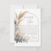 パンパスグラスグリーナリーボホニュートラルベビーシャワー サンキューカード (正面)