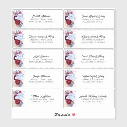 パンパスグラスゲストナーズ住所 シール (シート)