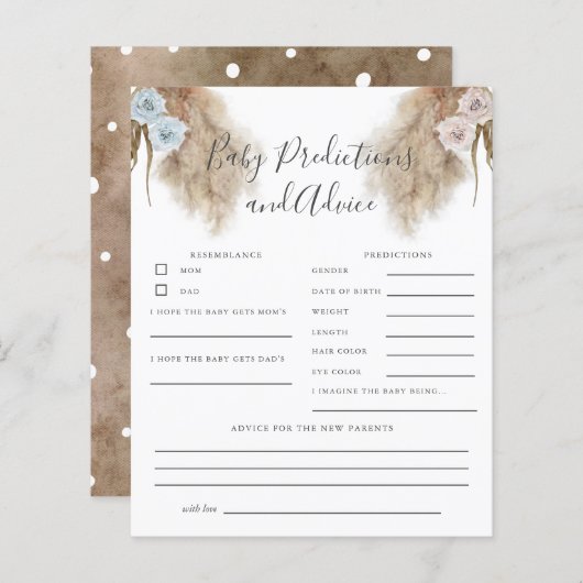 パンパスグラスジェンダーベビー予測ゲーム (正面/裏面)