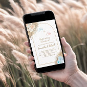 パンパスグラスジェンダー彼または彼女ボホを明らかにする 招待状