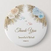 パンパスグラスジェンダー表示パーティーありがとう 缶バッジ (正面)