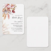 パンパスグラススクリプトシックなブライダルシャワー招待 ノートカード (正面/裏面)