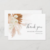 パンパスグラススクリプトテラコッタ結婚ズ サンキューカード (正面/裏面)