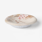 パンパスグラススクリプトピンクフローラ赤ちゃんシャワー ペーパーボウル (傾斜あり)