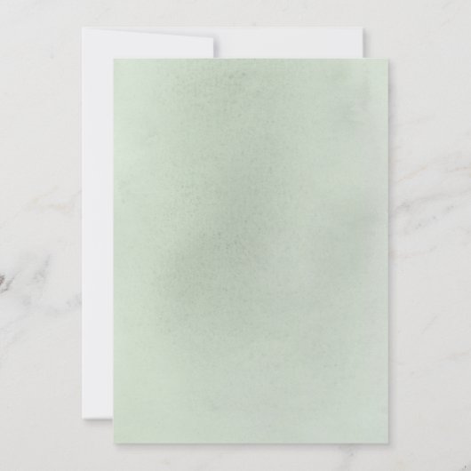 パンパスグラスセージ緑のフローラボホベイビーシャワー 招待状 (裏面)