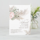 パンパスグラスセージ緑のフローラリハーサルディナー 招待状 (スタンド正面)