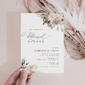 パンパスグラスセージ緑のリハーサルディナー 招待状