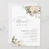 パンパスグラスセージ緑のリハーサルディナー 招待状 (正面)