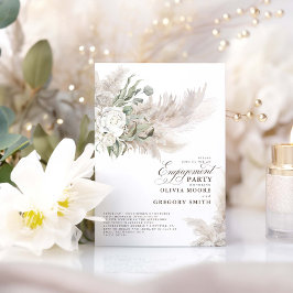 パンパスグラスセージ緑フローラ婚約パーティ 招待状