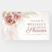 パンパスグラスタントンスクリプトブライダルシャワーへようこそ 横断幕 (横)