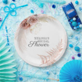 パンパスグラスタンブライダルシャワー ペーパープレート (パーティー)