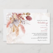 パンパスグラスタン素朴フローラ結婚ズ 招待状 (正面)