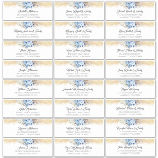 パンパスグラスダスティブルーゲスト名住所 シール (正面)