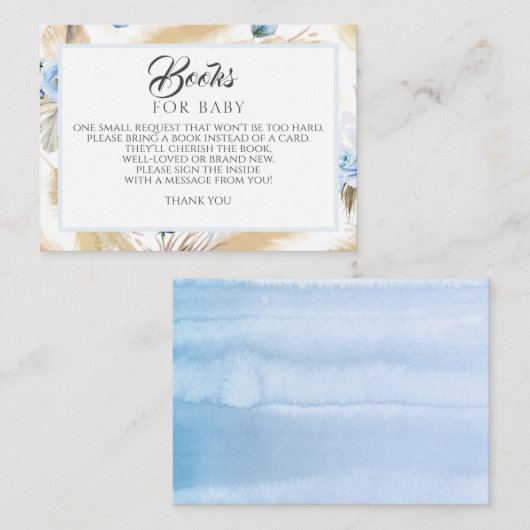 パンパスグラスダスティブルーフローラベビーブックスリクエスト 名刺 (正面/裏面)