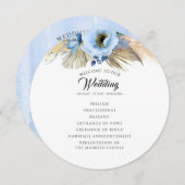 パンパスグラスダスティーブルーフローラ結婚式 プログラム (正面/裏面)